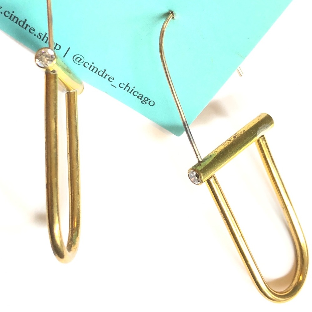 Handmade CINDRE Droplets - Brass + Cubic Zirconia